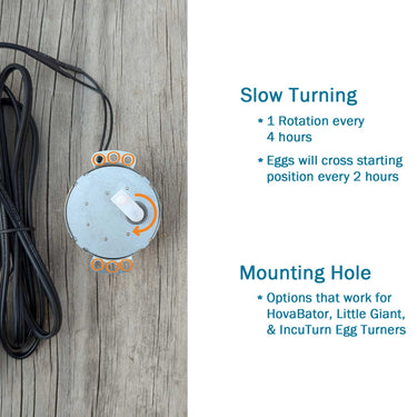 Replacement Egg Turner Motor for Little Giant, HovaBator, and Farm Innovators