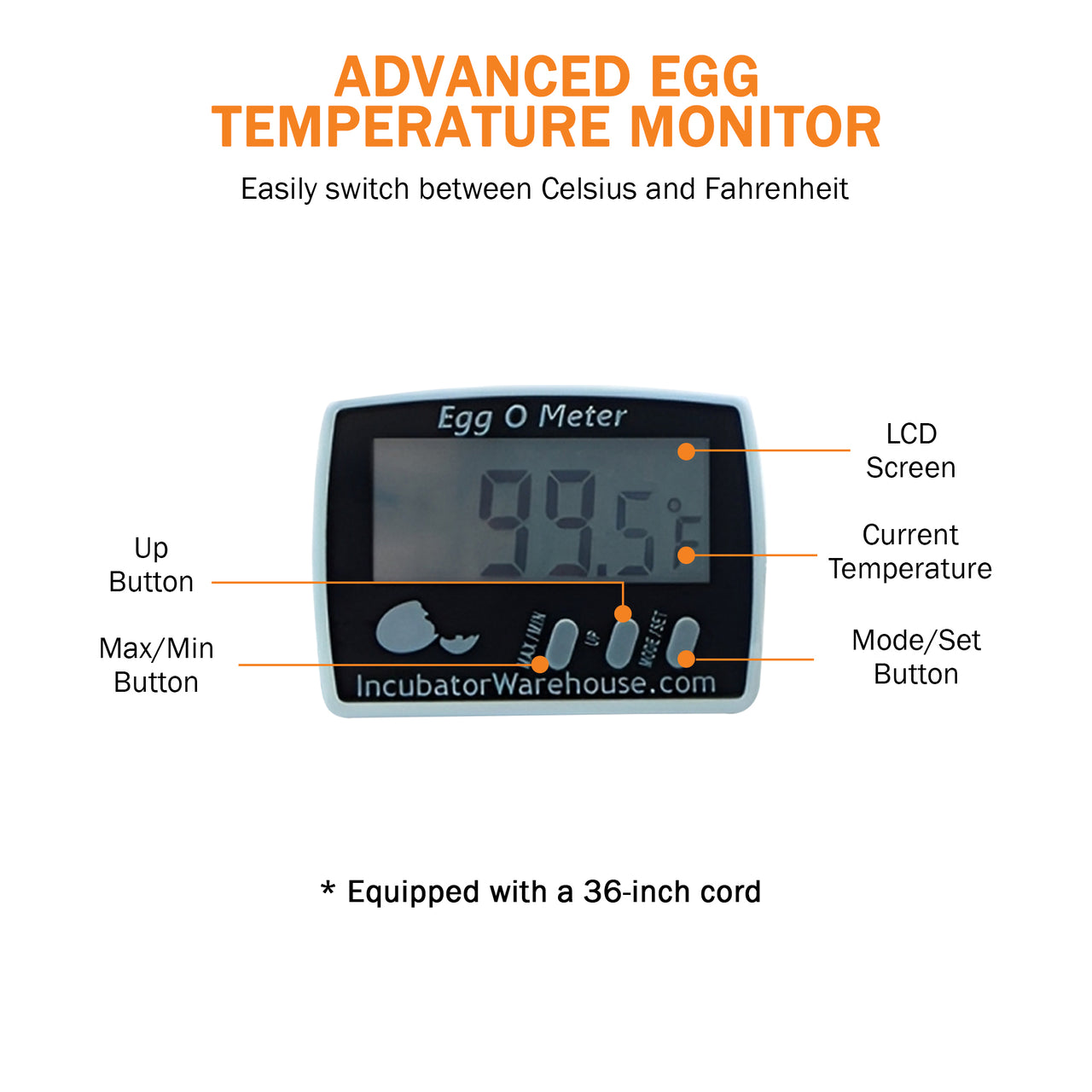 Egg-O-Meter™ | Egg Incubator Hatching Thermometer - A Better Egg Thermometer