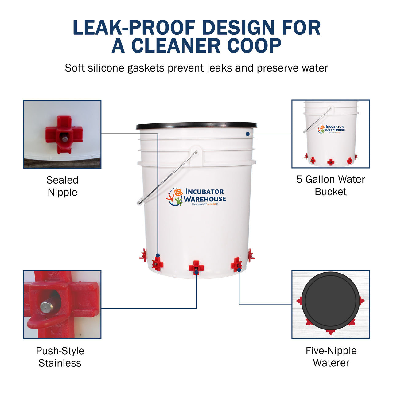 Noble Nest™ 5 Gallon Bucket Nipple Waterer