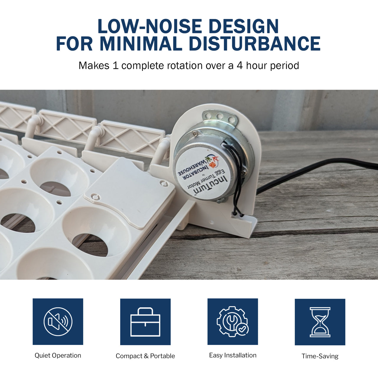 Replacement Egg Turner Motor for Little Giant, HovaBator, and Farm Innovators