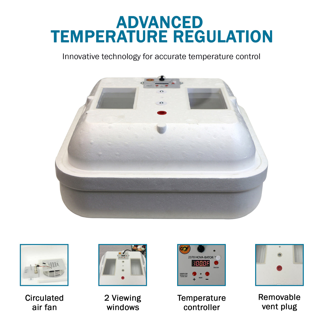 HovaBator 2370 Circulated Air Egg Incubator Starter Combo Kit