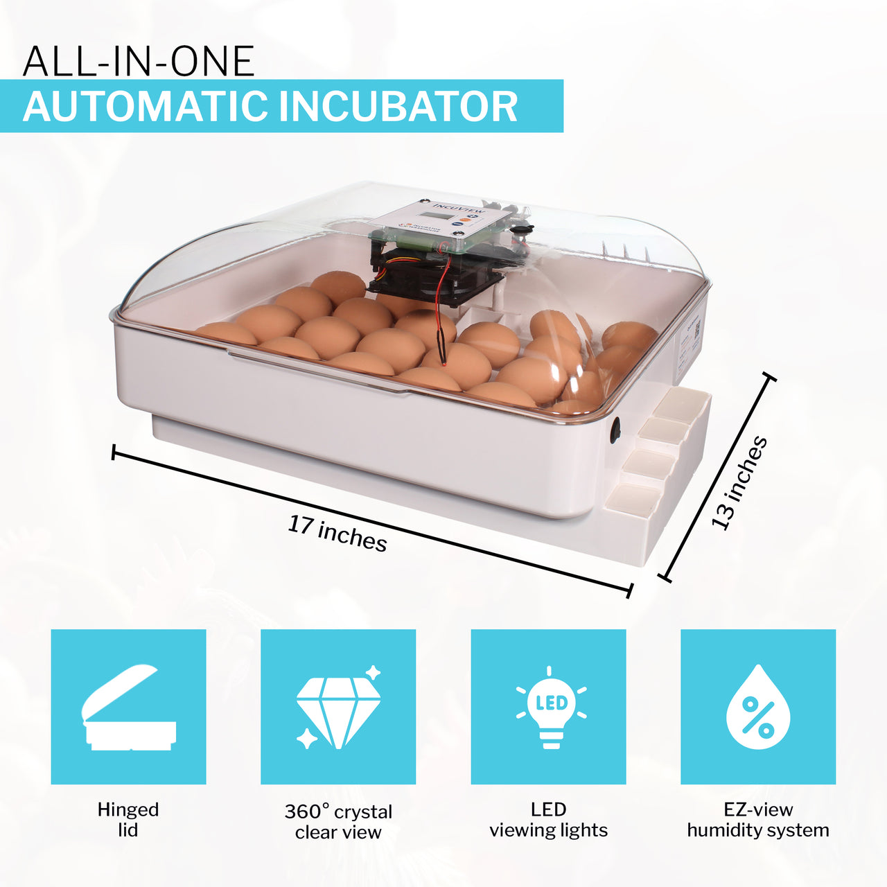 IncuView 3 Pro™ All-In-One Automatic Egg Incubator