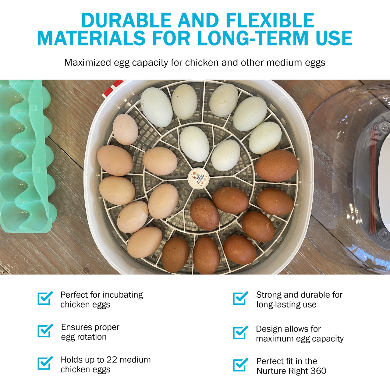 Nurture Right 360 Egg Trays for Small to XL Egg Sizes