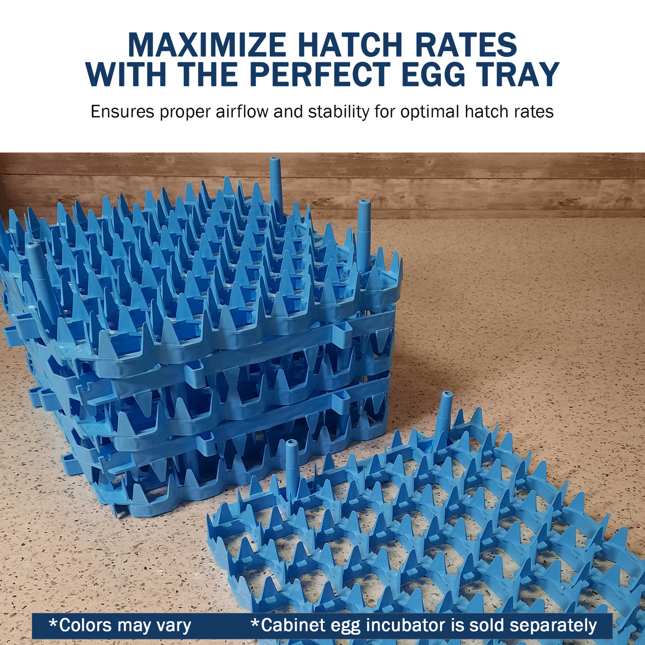 Set of 6 Plastic Chicken Egg Trays for Cabinet Incubator