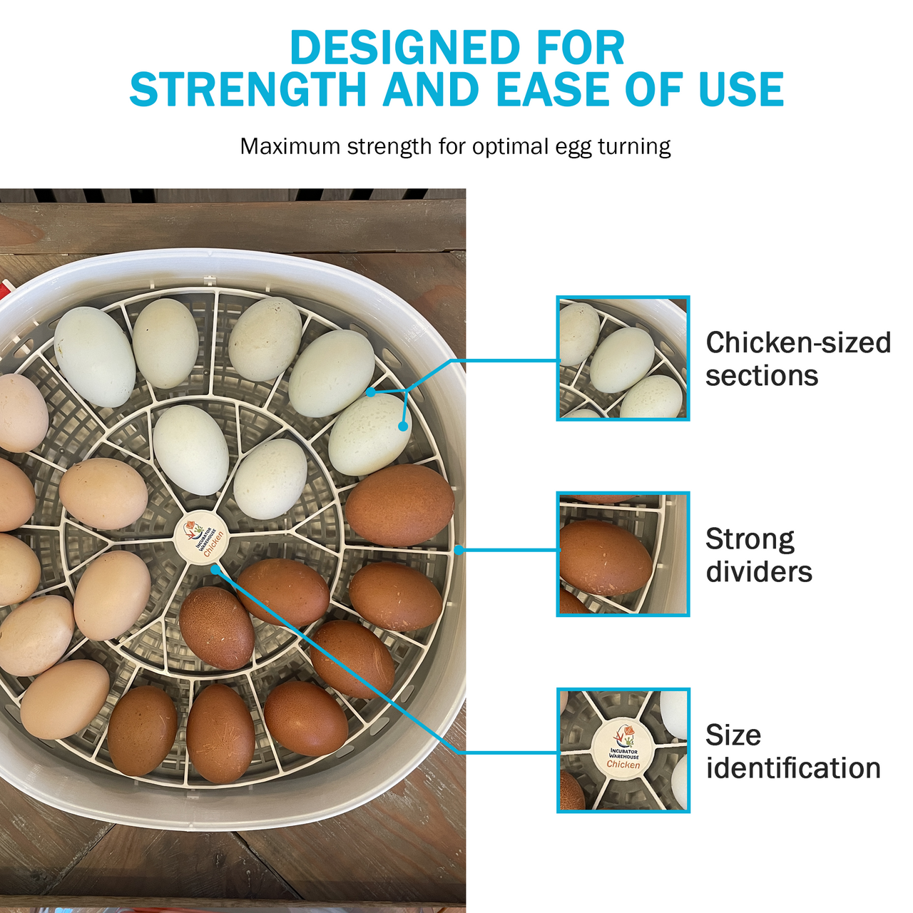 Nurture Right 360 Egg Trays for Small to XL Egg Sizes