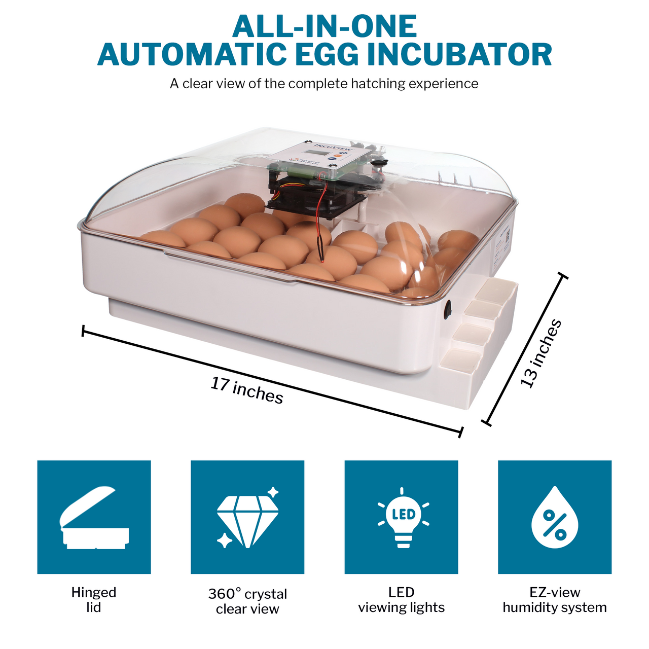 IncuView™ 3 Pro Automatic Egg Incubator & Brooder Ultimate Combo Kit