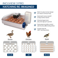 Thumbnail for IncuView™ 3 Pro Automatic Egg Incubator Deluxe Combo Kit