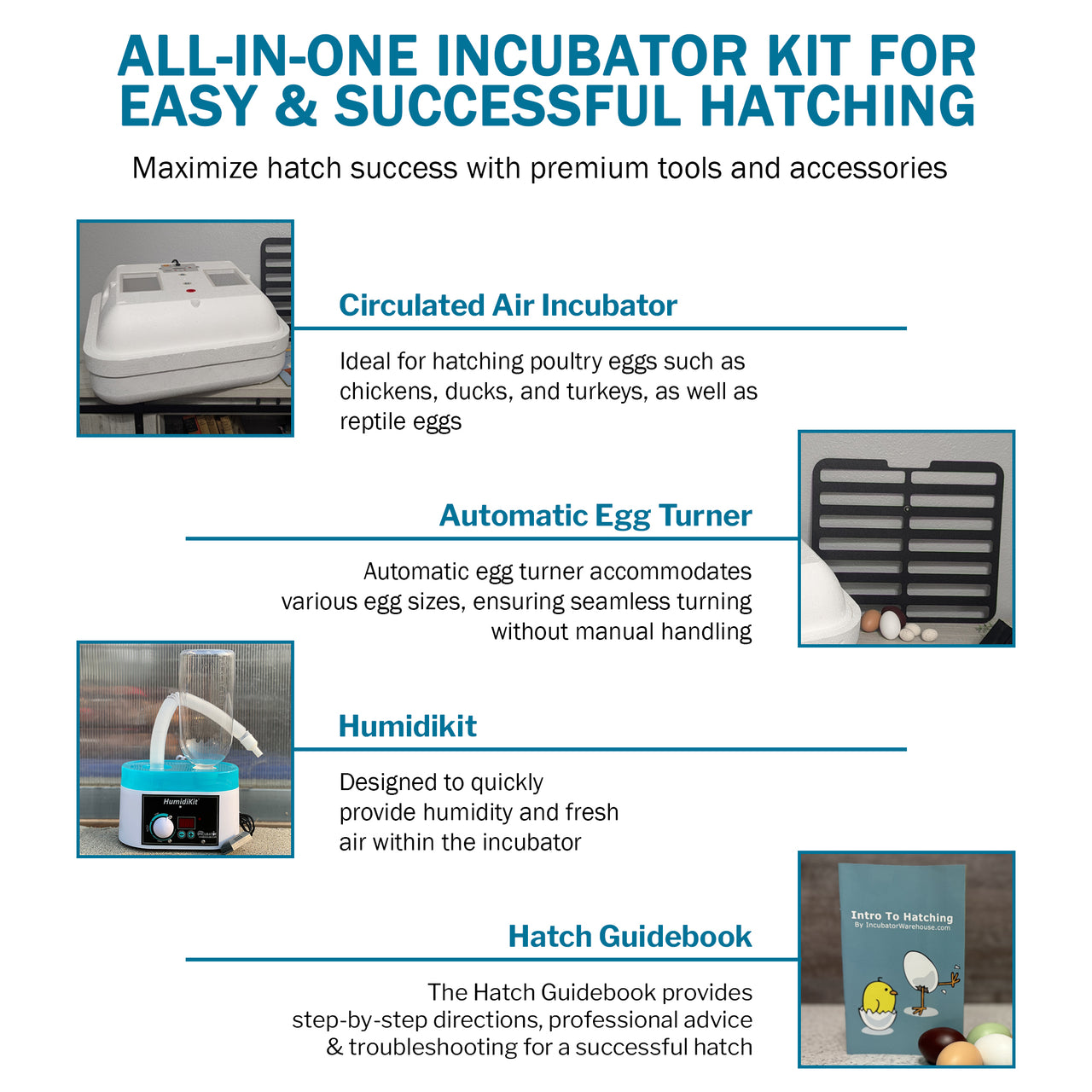 HovaBator 2370 Circulated Air Egg Incubator Starter Combo Kit