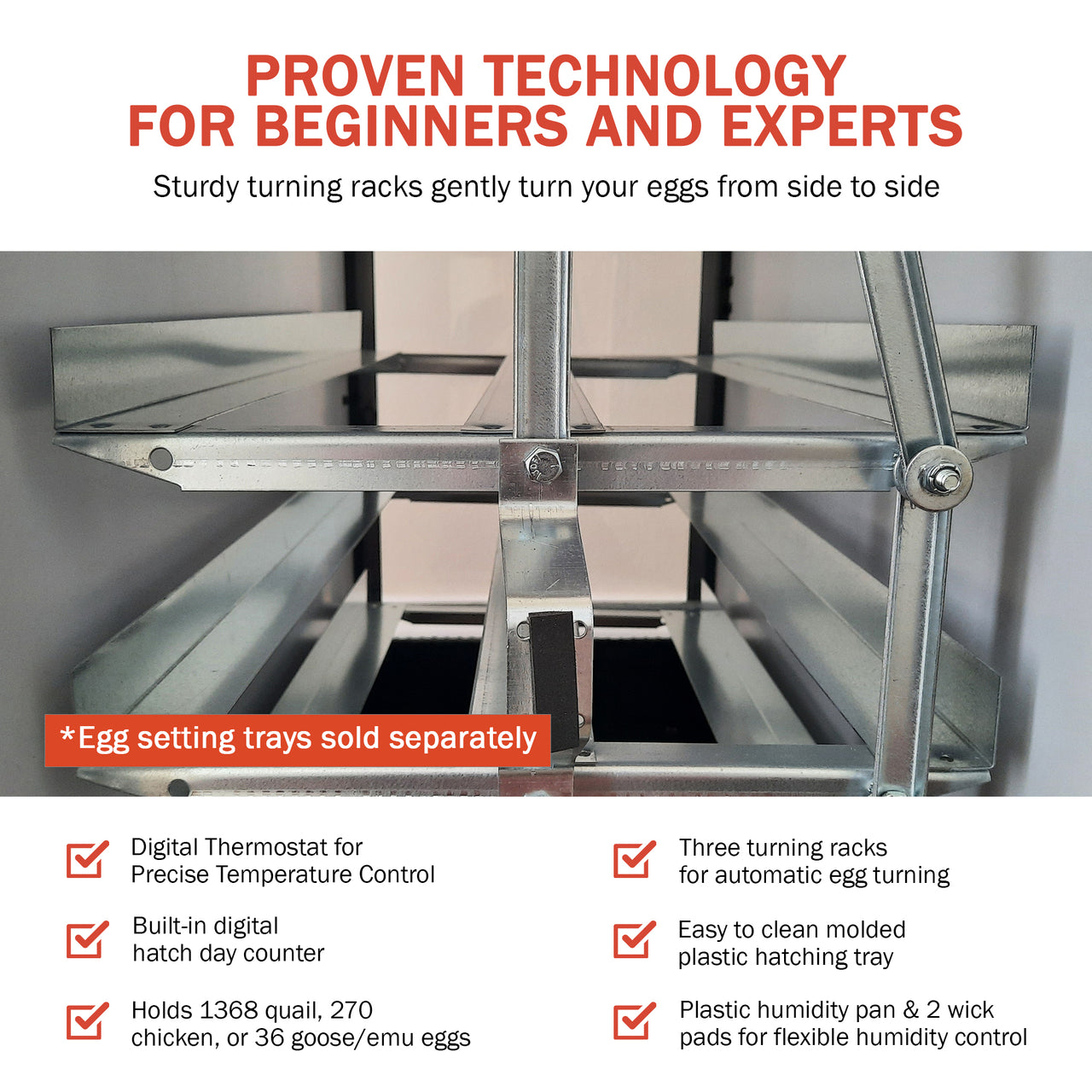 GQF 1502 Digital Sportsman Cabinet Incubator (Egg Incubator & Hatcher Combo)