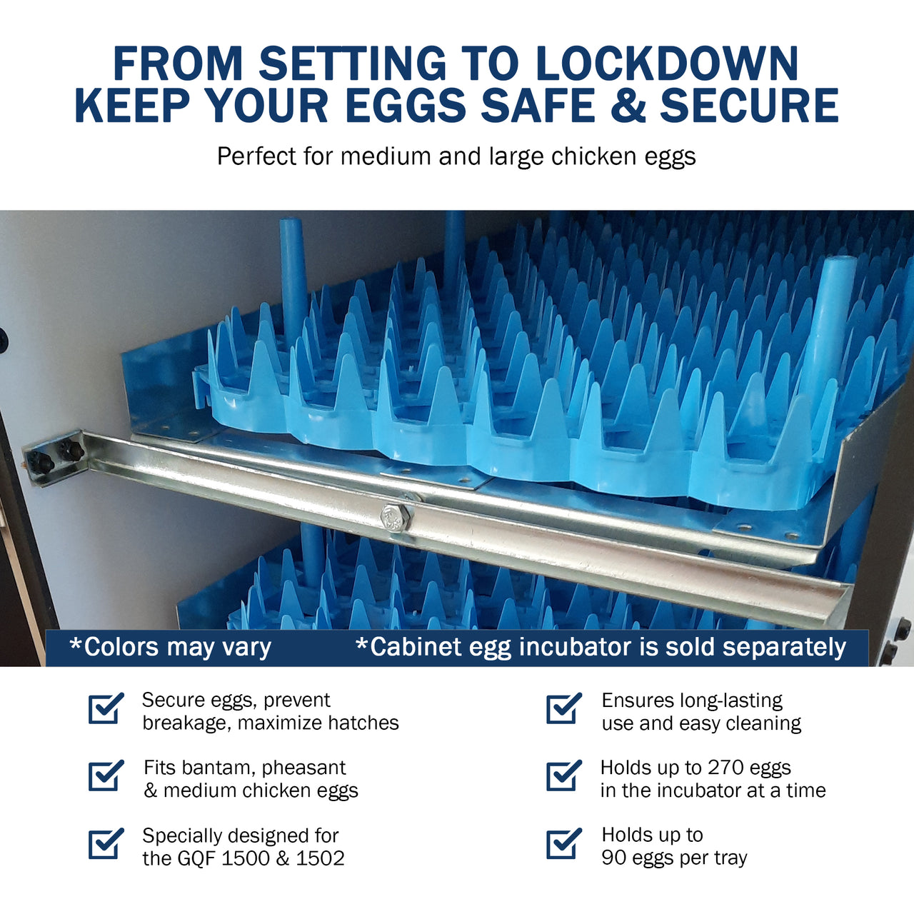 Set of 6 Plastic Chicken Egg Trays for Cabinet Incubator