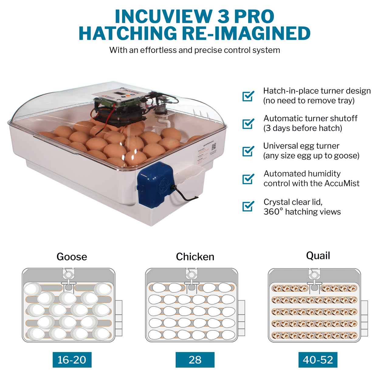 IncuView™ 3 Pro Automatic Egg Incubator & Brooder Ultimate Combo Kit