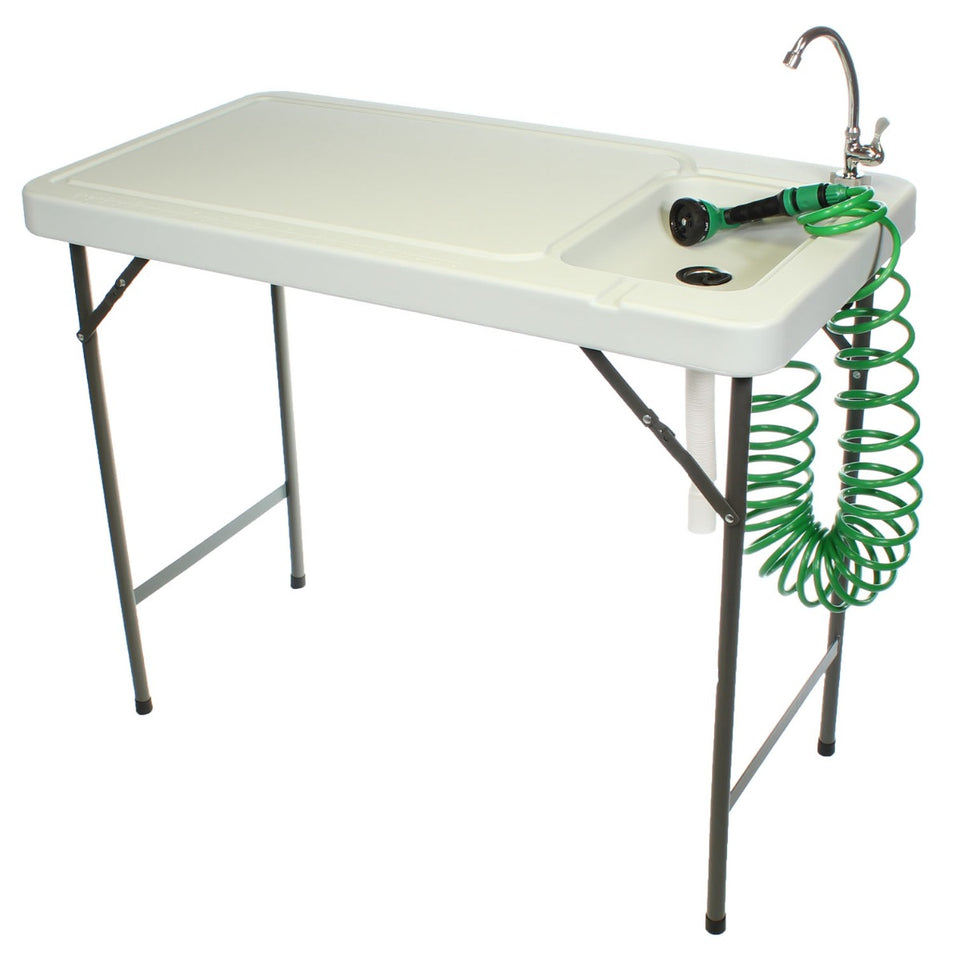 Poultry Processing Table with Faucet and Coil Hose Sprayer